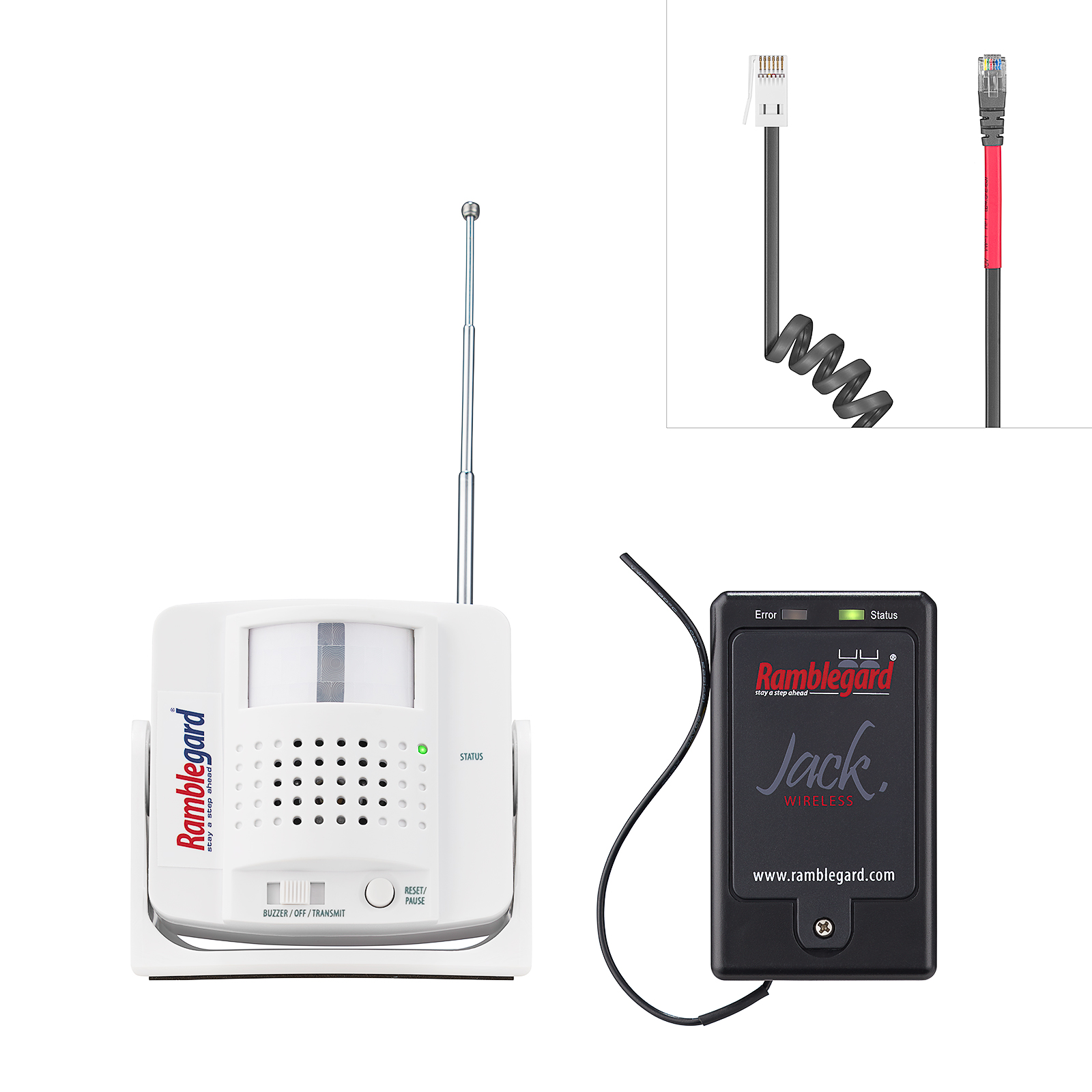Wireless Motiongard PIR c/w Jack FLY - AidCall (6pin RJ)